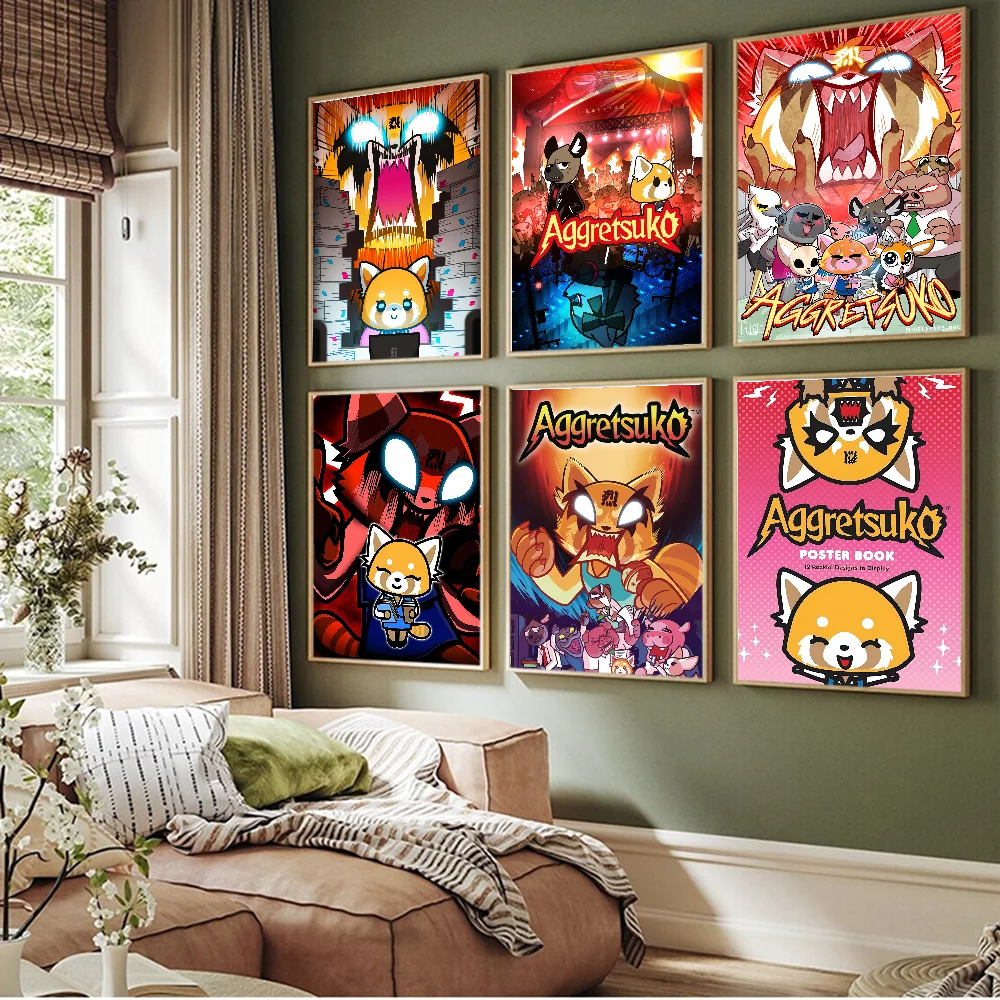 Cartoon Aggretsuko Cool Classic Movie Posters HD Quality Poster Wall Art Painting Study Nordic Home Decor