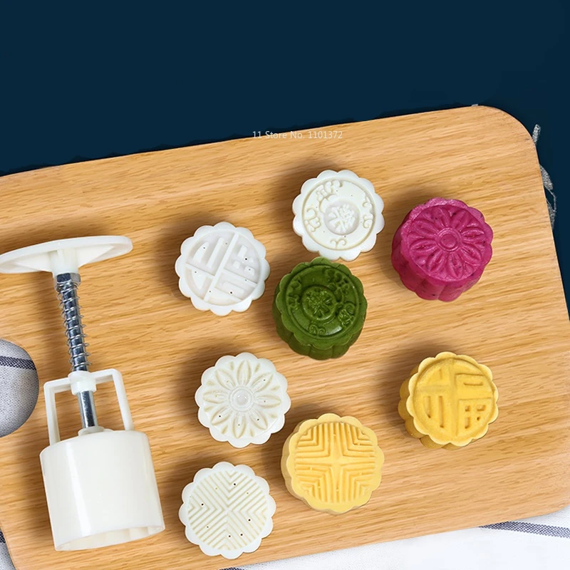 

Форма для лунного торта из снежной кожи, рельефный антипригарный кондитерский набор ручной прессовки в стиле кантонского мунг-фасоли, Кондитерская форма в виде тыквы