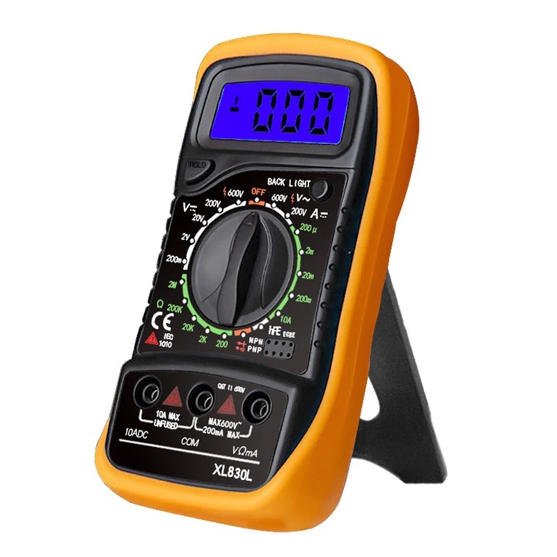 XL830L Handheld Digital Multimeter LCD Backlight Portable AC/DC Ammeter Voltmeter Ohm Voltage Tester Meter Multimetro