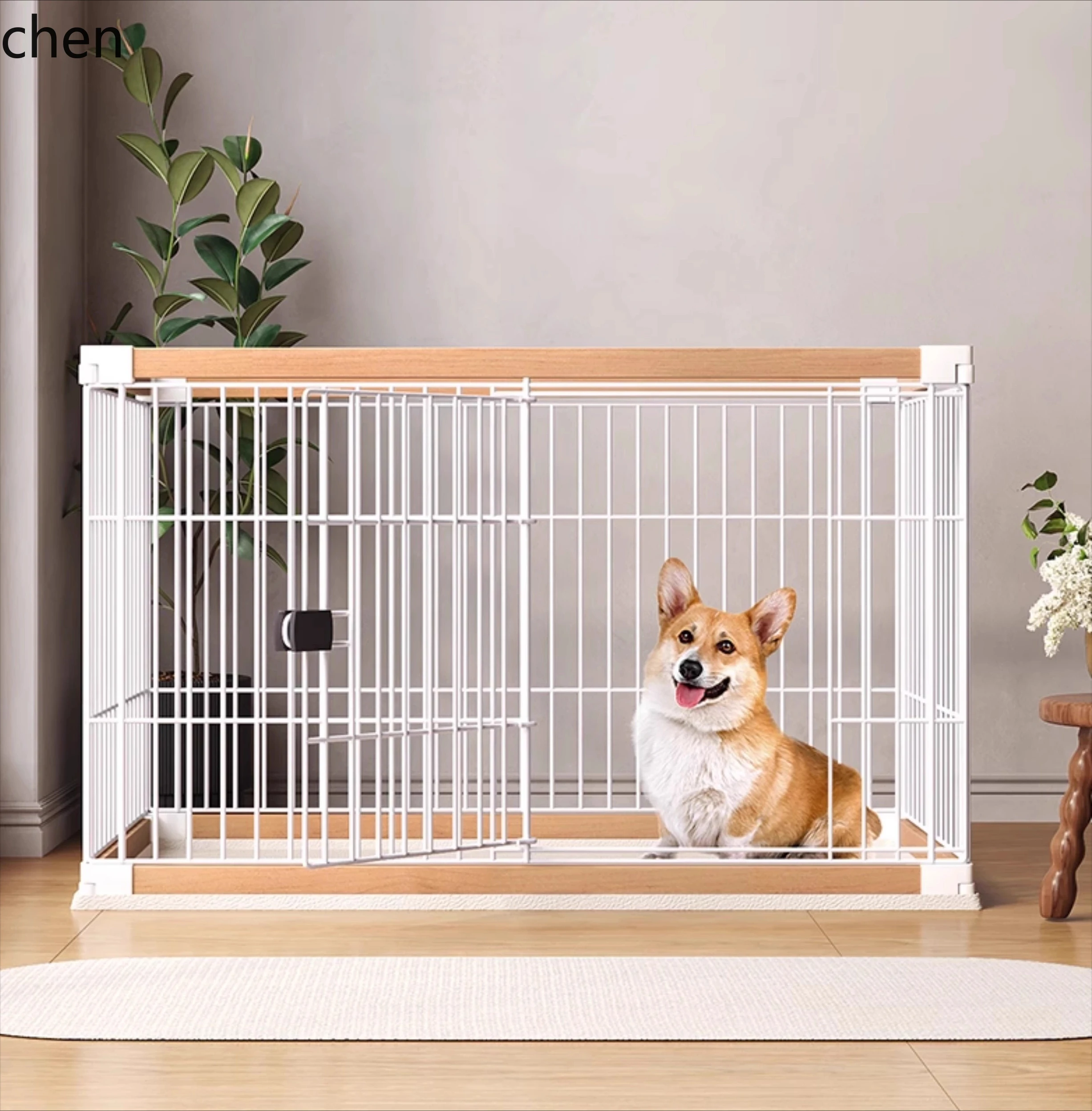 

ZML Dog Fence Wooden Dog Fence No Punching Anti-Bold Indoor Pet Fence Small and Medium Dogs