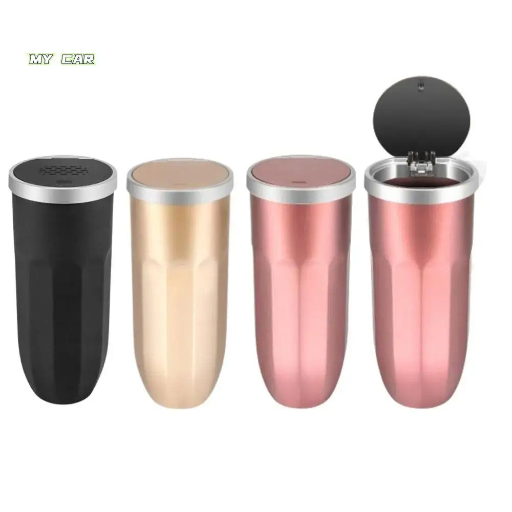 

Mini Car Trash Bin Can with Lid Universal Car Interior Rubbish Bag Pressing Type Storage Box Auto Garbage Container for Auto