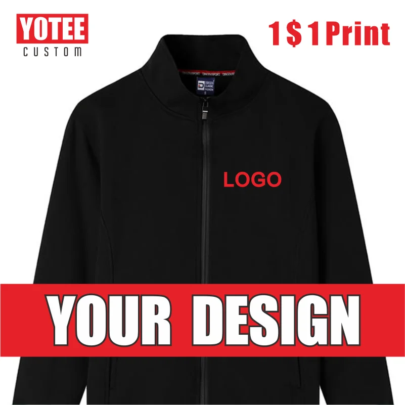 YOTEE Jacket LOGO Custom High-End Casual Jacket Embroidery Printing Company Brand Logo Sweatshirt DIY 2022 Autumn East New