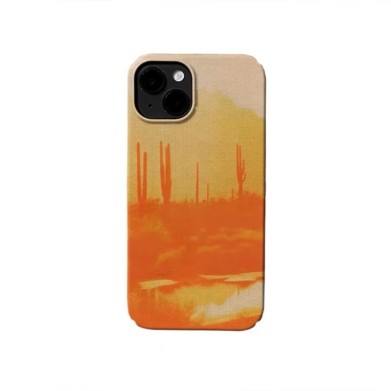 

Ins Orange Psychedelic Desert Scenery Phone Case for IPhone 17 16E 15 14 Plus 13 Mini 11 Pro Max 12 Pro Back Cover XS XR SE Case