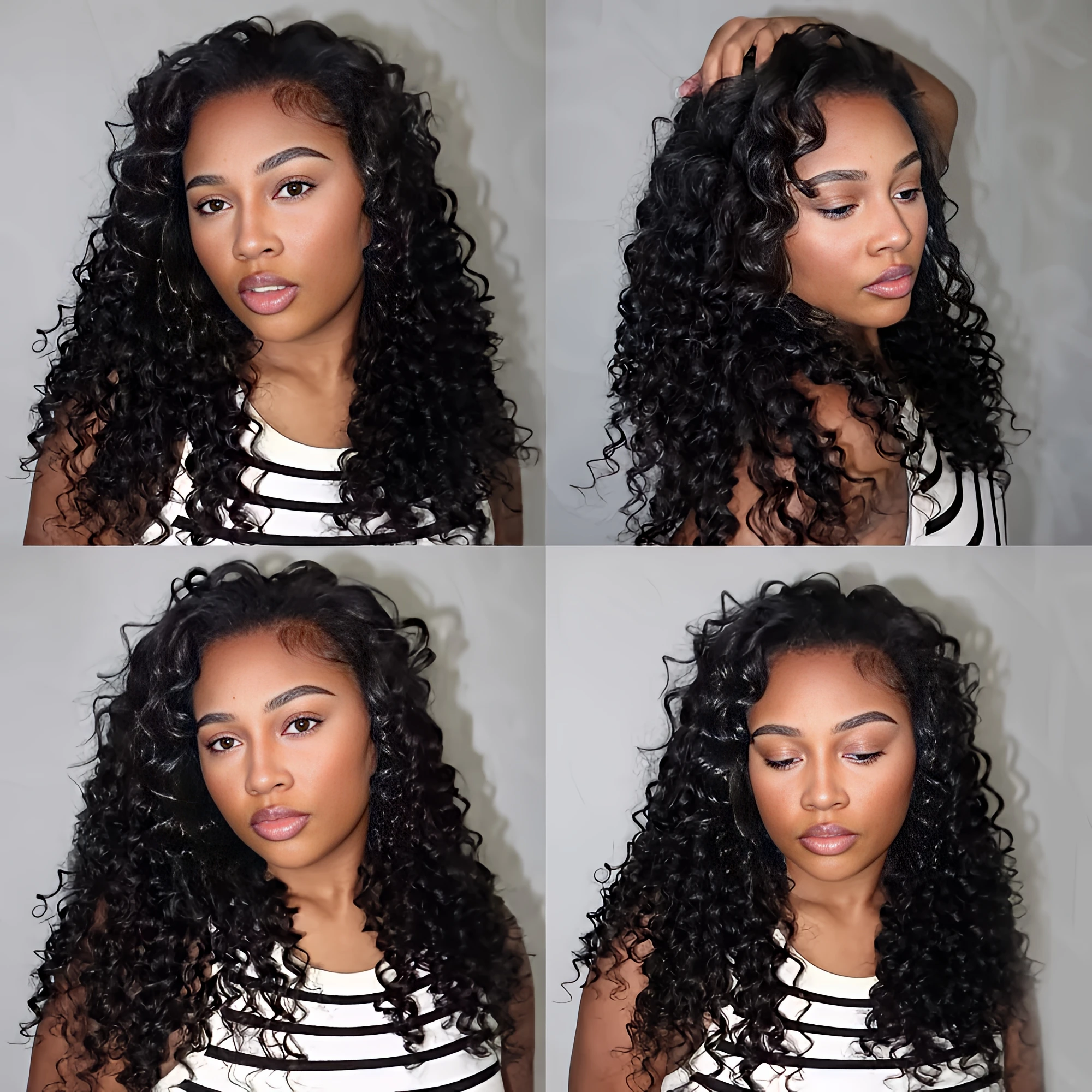 15A 24 Inch Curly Crochet Human Hair Small Spirals Deep Pixie Curls Pre-Separated Knotless Extensions Miracle Knot Braids Easy I