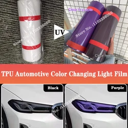 30CM Sunshine Ultraviolet Control Color Change Decals Sticker TPU Photochromism Lamp Film for Car Headlight Taillight Fog Lights