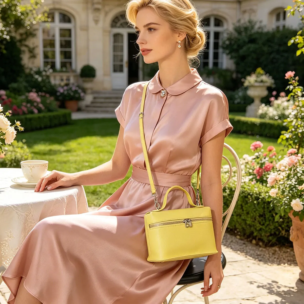 Minimalist Trend Solid Color Box Bag Litchi Pattern Portable Carrying Crossbody Bag Daily Commuting Versatile Square Bag - view 5