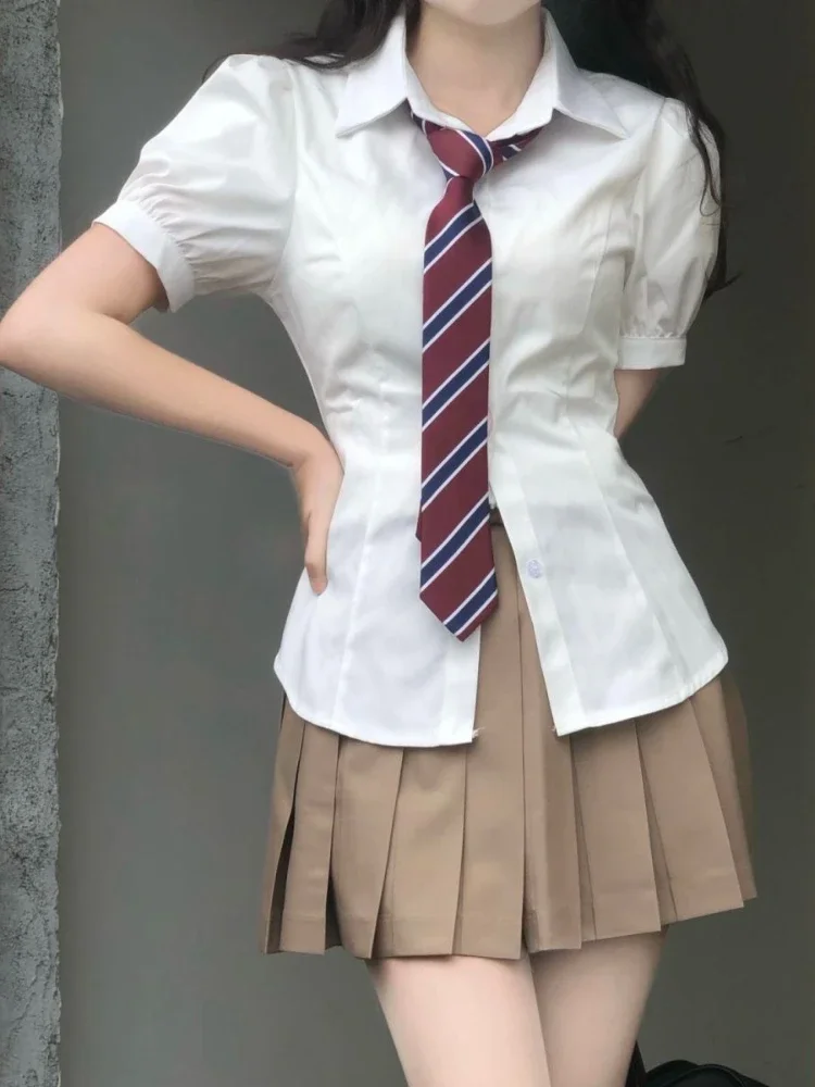

Shirts Women Y2k JK Lolita Summer Blusas All-match Student Schoolgirl Slim Korean Fashion Lovely Short Sleeve Tunic Streetwear