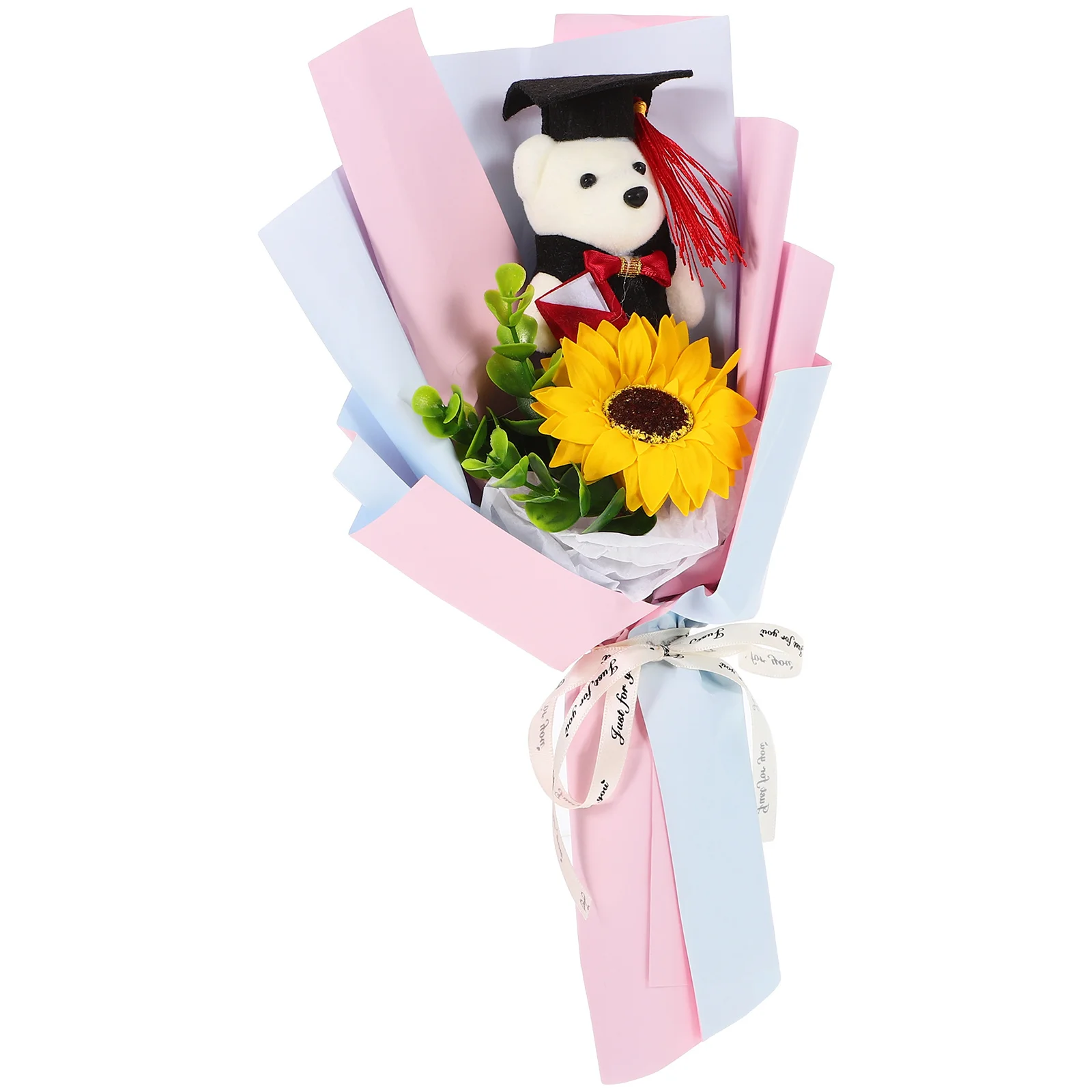 

Graduation Bear Bouquet Chic Graduation Party Decorative Floral Gift Photo Prop Foam Plastic Cloth Bear Flower Bouquet