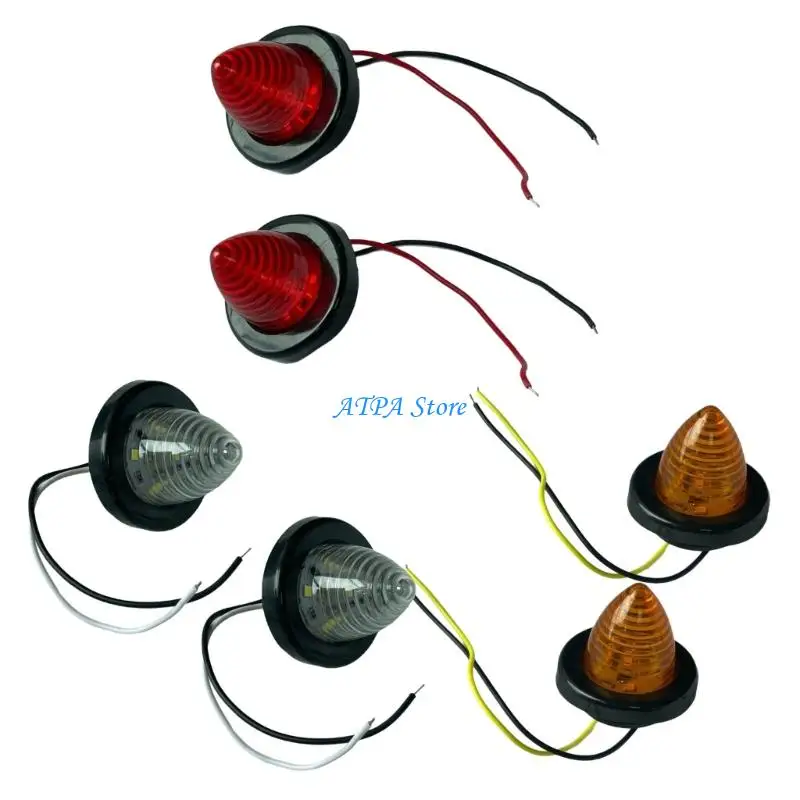 U13C Weatherproof Flexible 6 LED Round Lamp Waterproof Turn Tail Light For Car Truck Bus Enhanced Visibility 2x