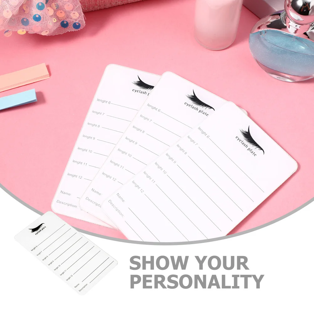 4Pcs Acrylic Eyelash Grafting Board 6-12Mm Lash Extension Tray Lightweight Portable False Lash Storage Display Holder for Salon