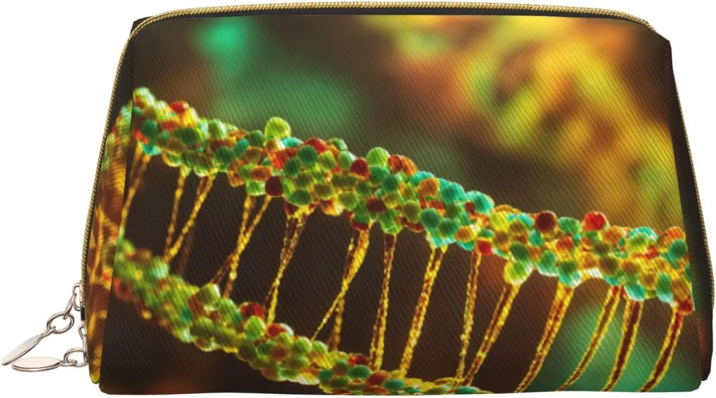

Косметички с фотопринтом на цепочке Dna, маленькая кожаная косметичка для кошелька, косметичка, клатч для туалетных принадлежностей для женщин, путешествий