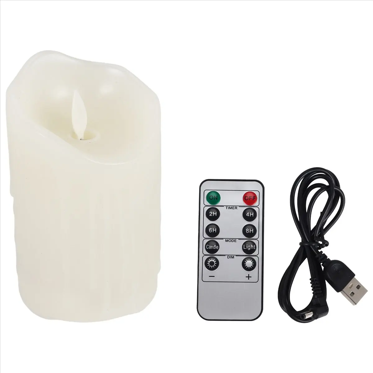 لشموع LED A175F، شموع عديمة اللهب وامضة، شمعة قابلة لإعادة الشحن، شموع شمع حقيقية مع جهاز تحكم عن بعد، 12.5 سم