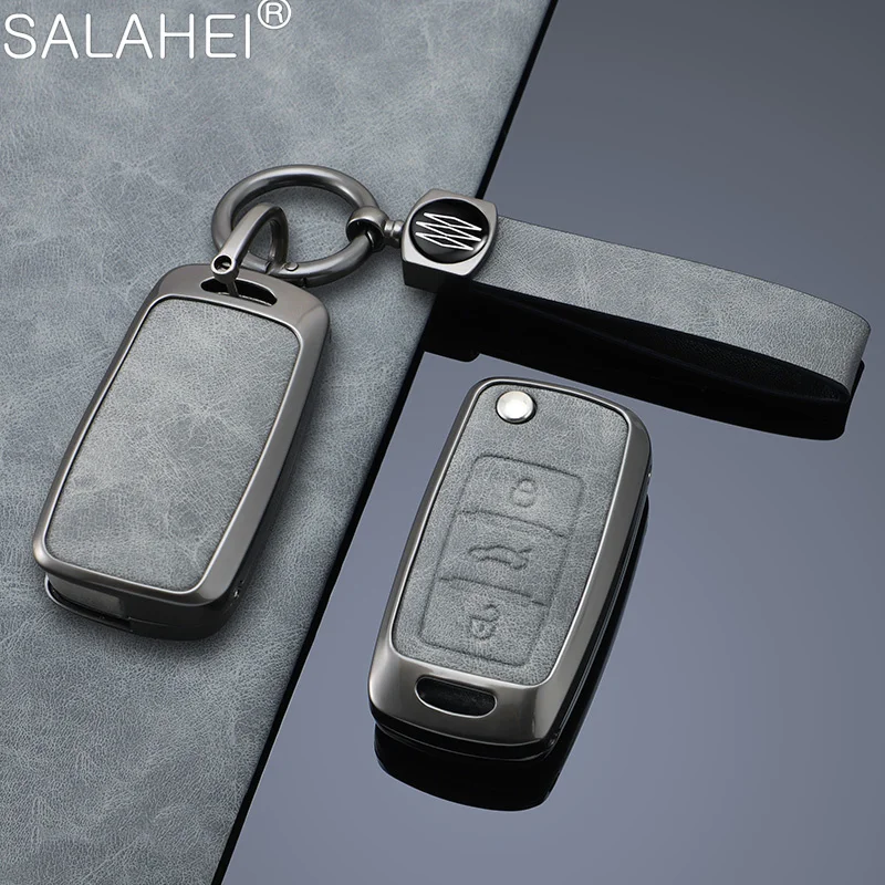 Zinc Alloy Leather Car Key Case Cover For VW Volkswagen Polo Tiguan Passat B5 B6 B7 Golf 4 5 6 MK6 Jetta Lavida Beetle T5 Up Eos