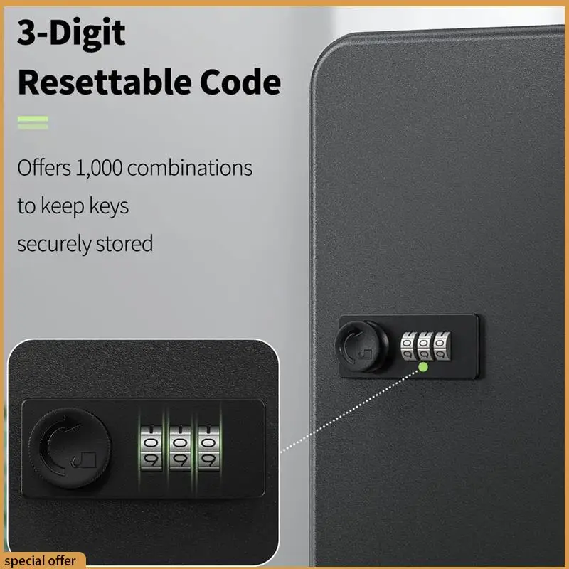 A68Z 28-Key Cabinet With Kock Wall Mounted Key Organizer With 40 Key Tag Labels Identifiers