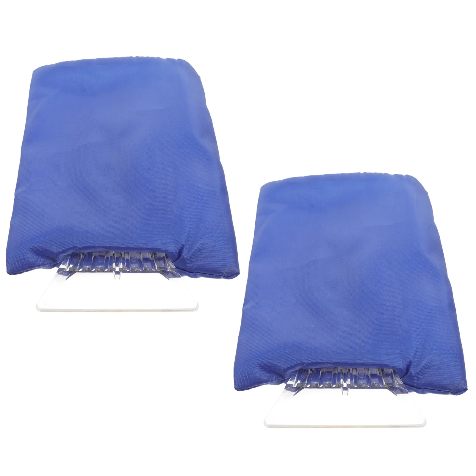

2 Pcs Car Snow Shovel Scrapers Blue Mittens Ice Removal Anti Frost Waterproof Durable Fits All H Sizes Elastic Wrist ABS