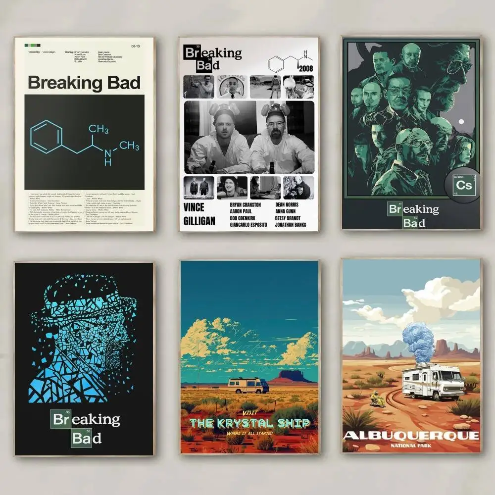 1pc Breaking Bad Classic Crime TV Poster Print For Bedroom Living Room Home Decor Painting Wall Art HD Picture Mural