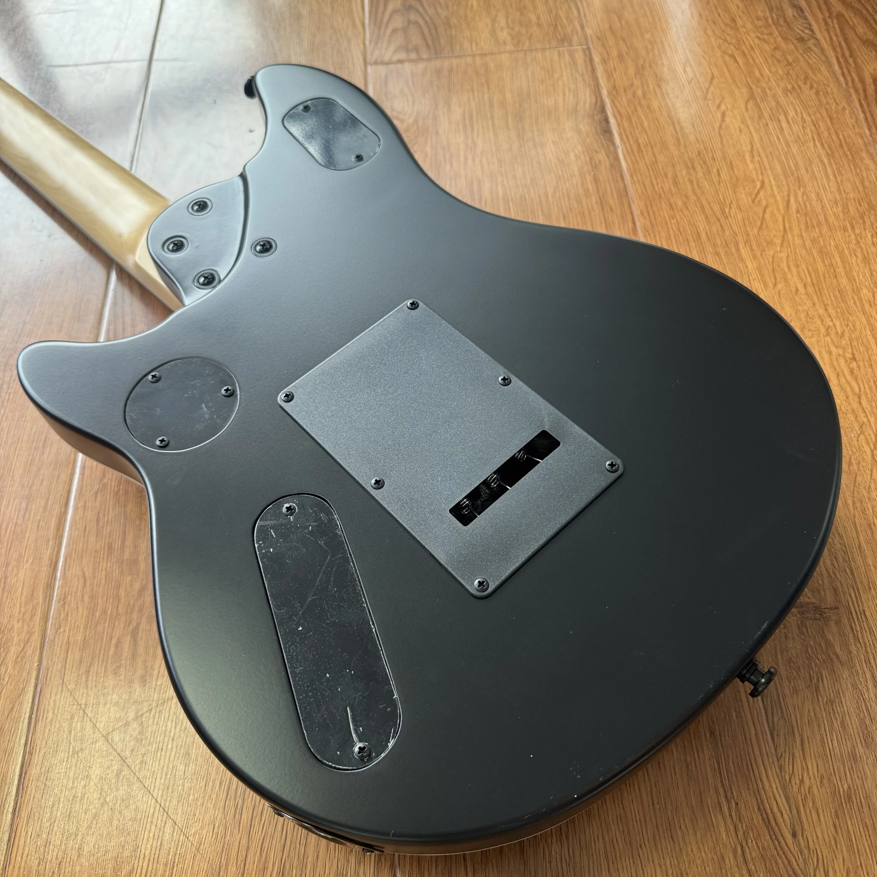 Electric Guitar - Matte And Frosted Black - 22 Strings - Dual Pickups - Dual Tremolo System Free Shipping