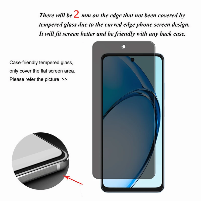 For OPPO A60 4G Glass For OPPO A60 Tempered Glass 6.67 inch Anti-spy Privacy Screen Protector For OPPO A60 4G Lens Film