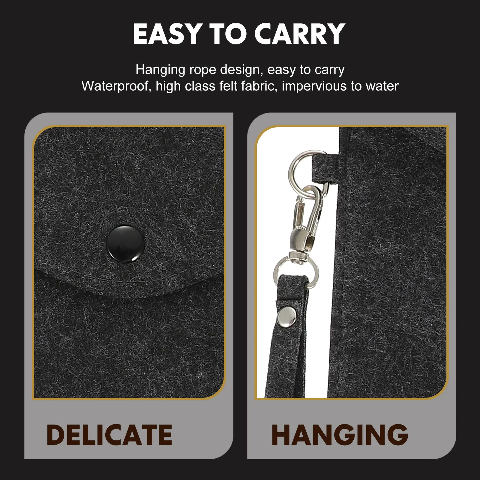 

Felt File Bag A4 File Folder Business Document Organizer Secure Clasp Office Paper Storage Portable Envelope Folder