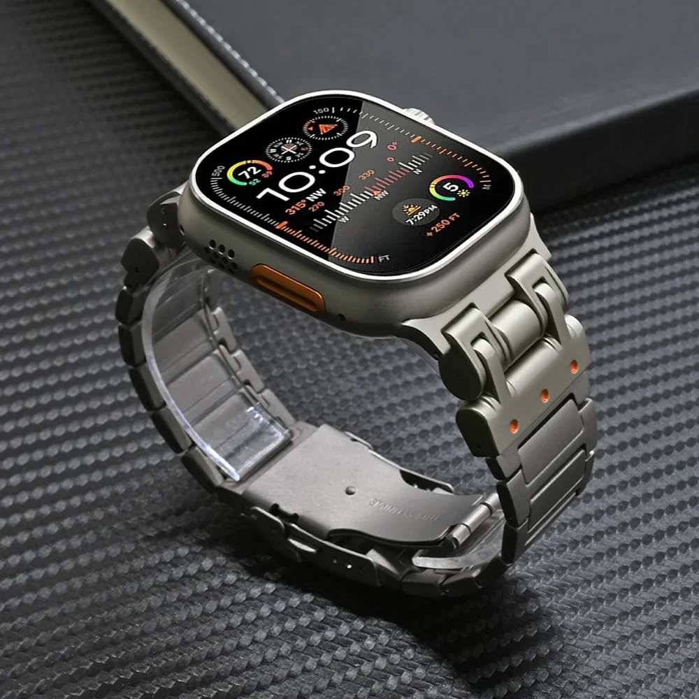 

Деловой титановый металлический ремешок для Apple Watch Ultra 2 9 8 7 49 мм 45 мм Роскошный ремешок для браслета iWatch Series 6 5 4 Se 42 мм 44 мм