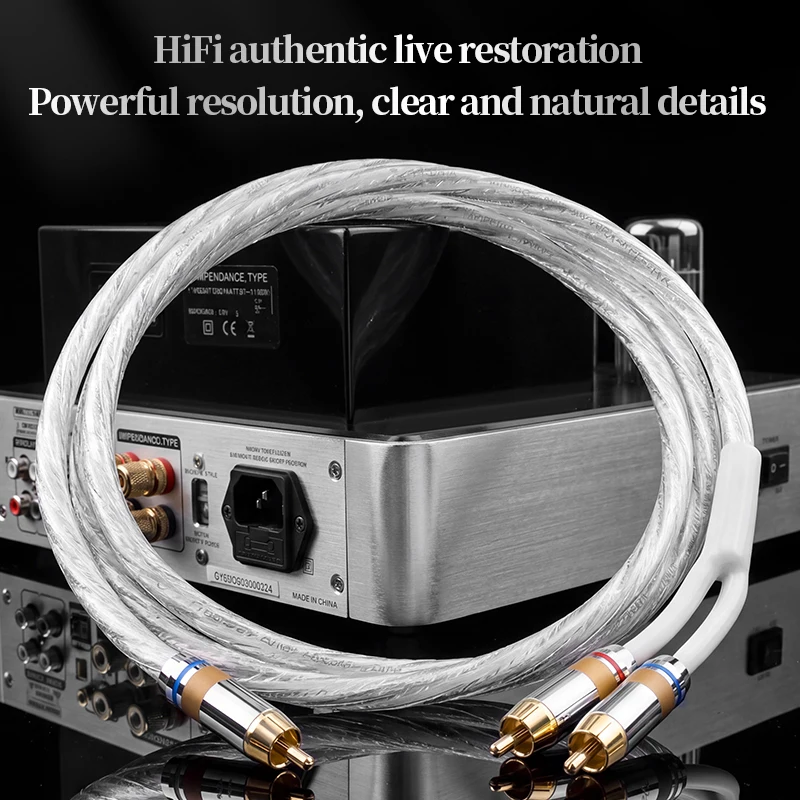 YYAUDIO HiFi RCA to 2RCA Cable Y Splitter 8N OFC one to two for Subwoofer Amplifier Mixer CD Player Turntable