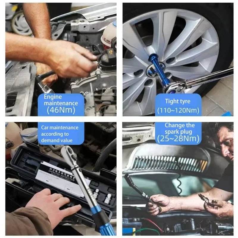 

3/8 Inch 5-60N.m Torque Wrench Square Drive Torque Wrench ±3% High Precision Torque Wrench Professional Bicycle Car Hand Tool