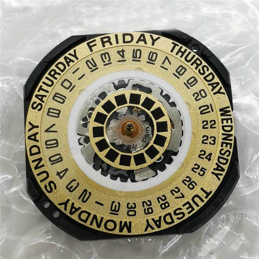 Reemplazo de movimiento de cuarzo VX44E, 3 manos, movimiento eléctrico a las 12 en punto, fecha de la semana a las 3 en punto, calendario Dual, accesorios de reloj