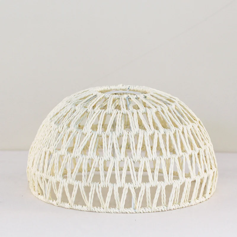 Imagem -03 - Mão-woven Rattan Lamp Cover Papel-corda Abajur Lustre Retro Adequado para o Café Casa Decoração do Hotel