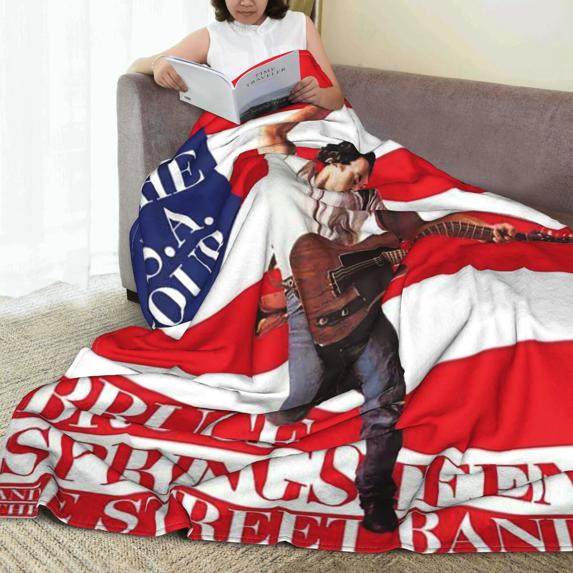 Bruce Springsteen 2024 World Tour Rock Music Blankets Lightweight Flannel Sofa Throw Blanket for Couch Bedding Throws Bedspread