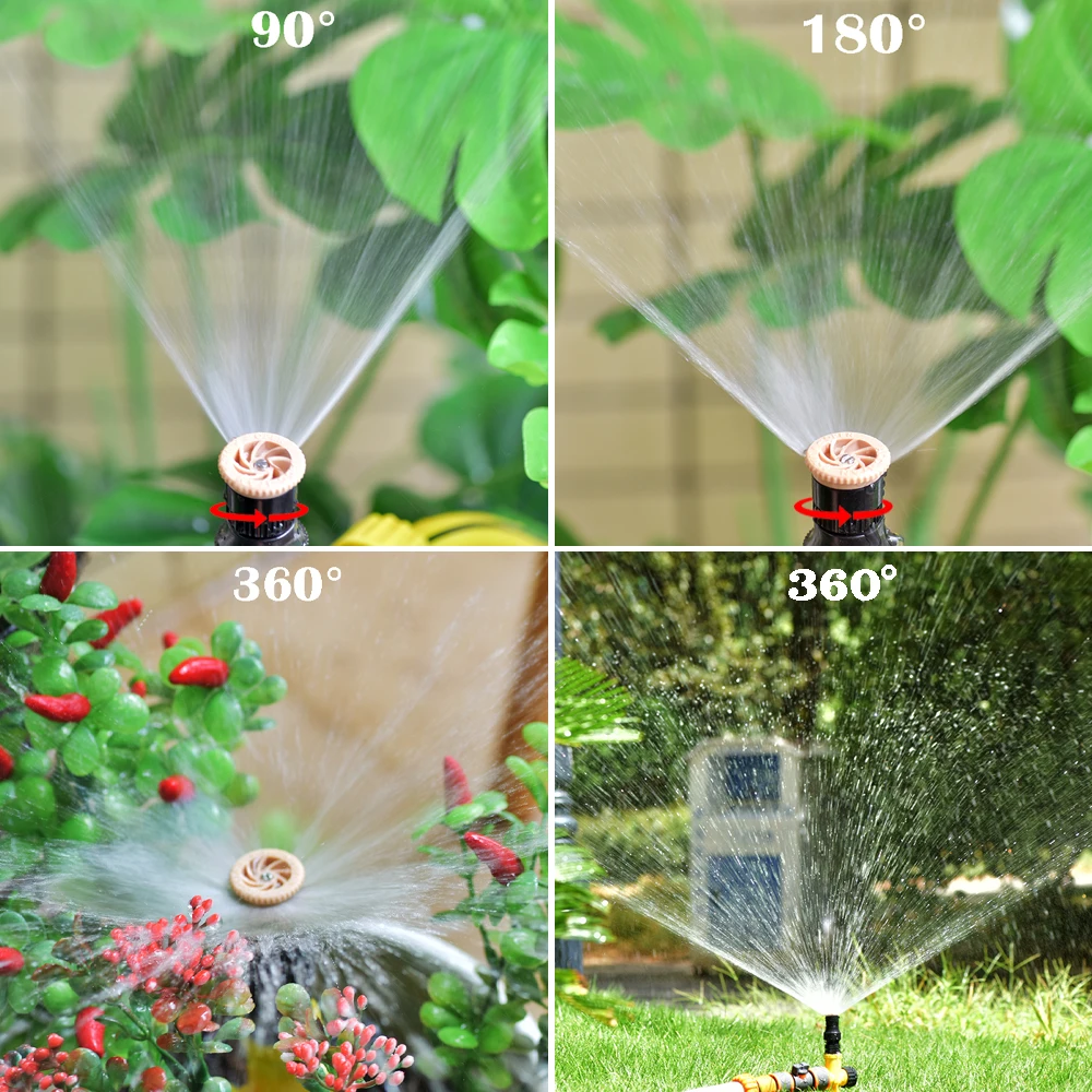 Garden Sprinkler 360° Rotating Sprinkler 350/550L/H With Plastic Spike Support 1/2\