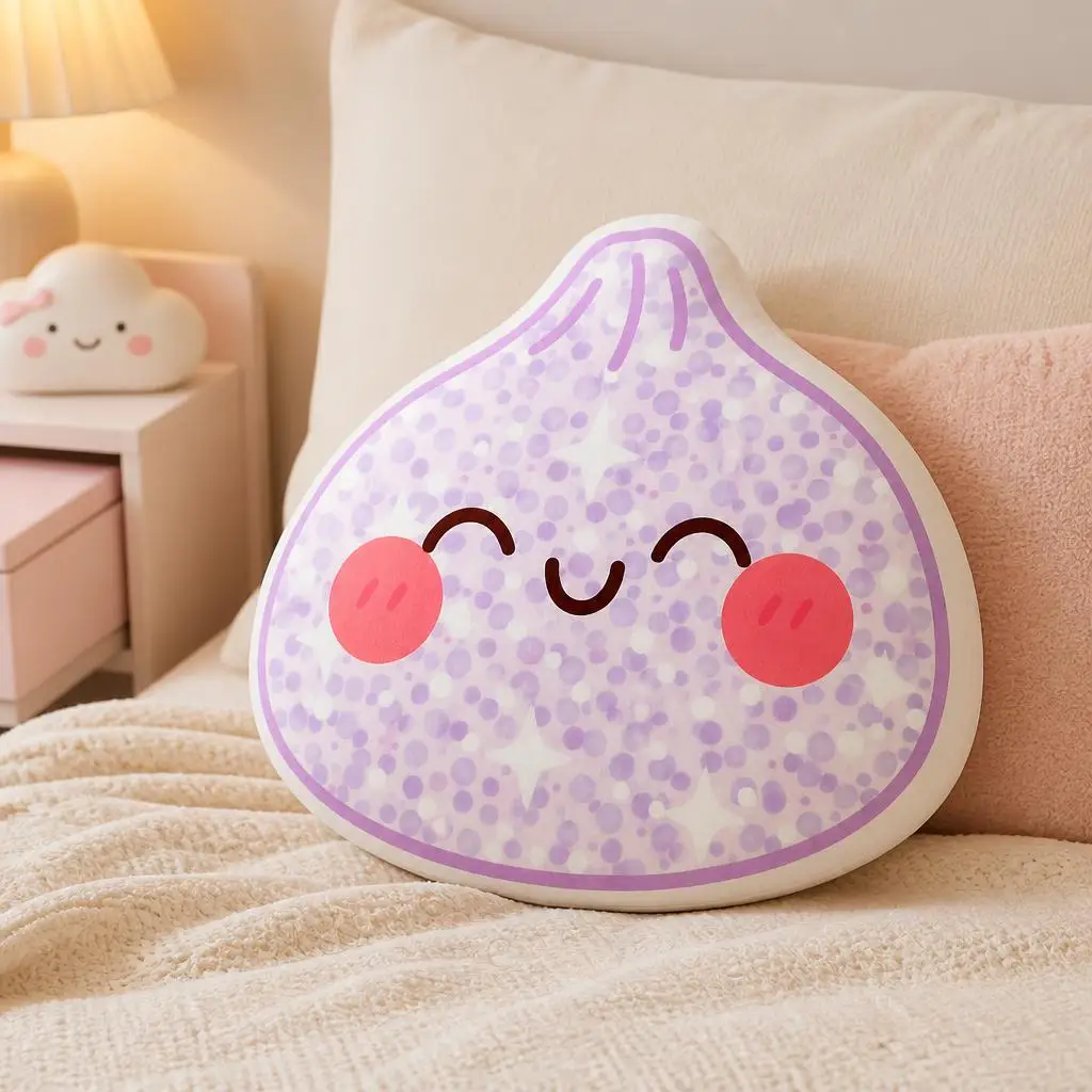 Glitter squishy Dumpling Cute Kawaii Food Plush Pillow Cushion Irregular Stuffed Throw Pillow Home Decor Gift Sofa Bed Couch