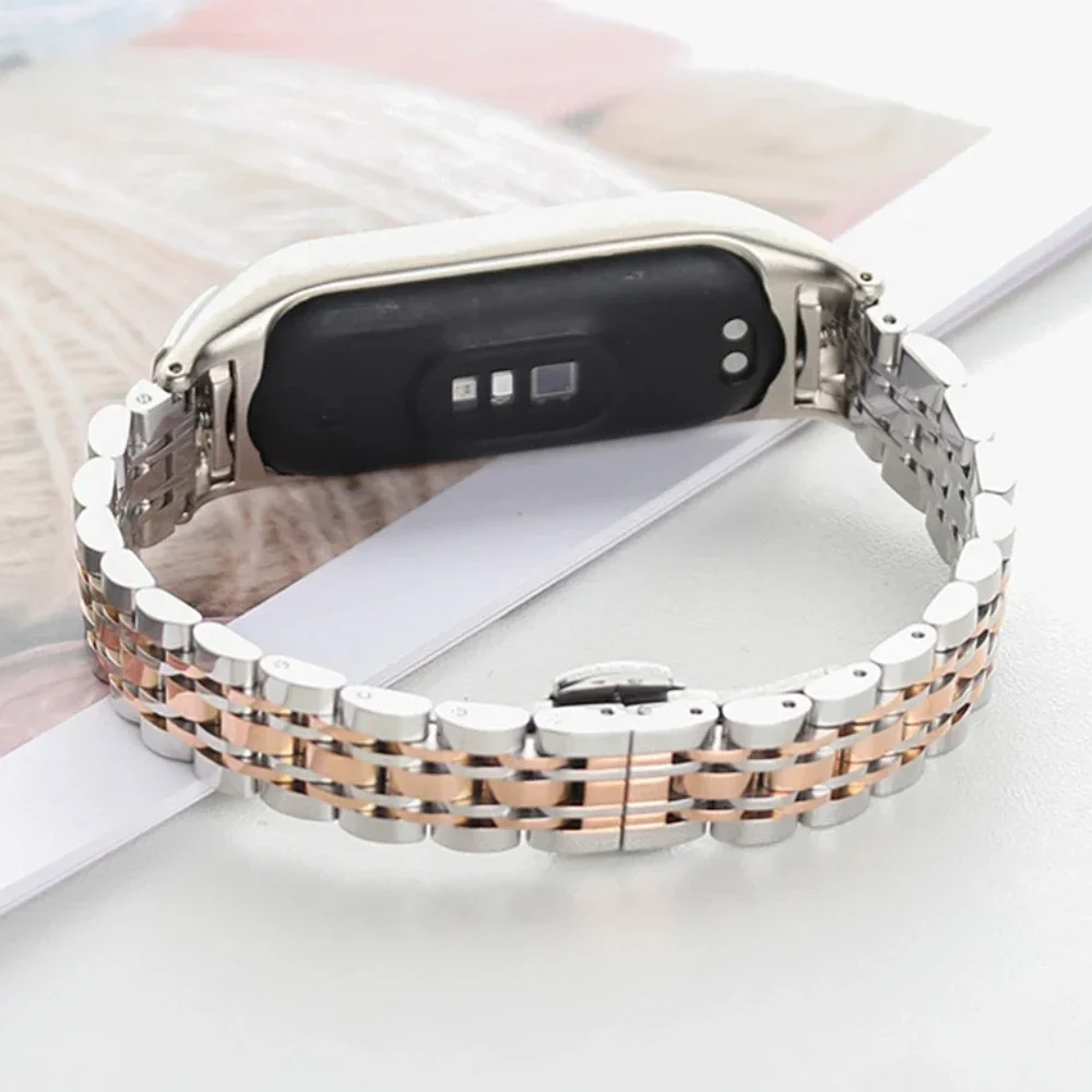 Luxury Stainless Steel Strap For Xiaomi 9 8 7 Mi Band 4 Metal Wristband For Xiaomi Watch Band Miband 6 5 Accessories Watch case