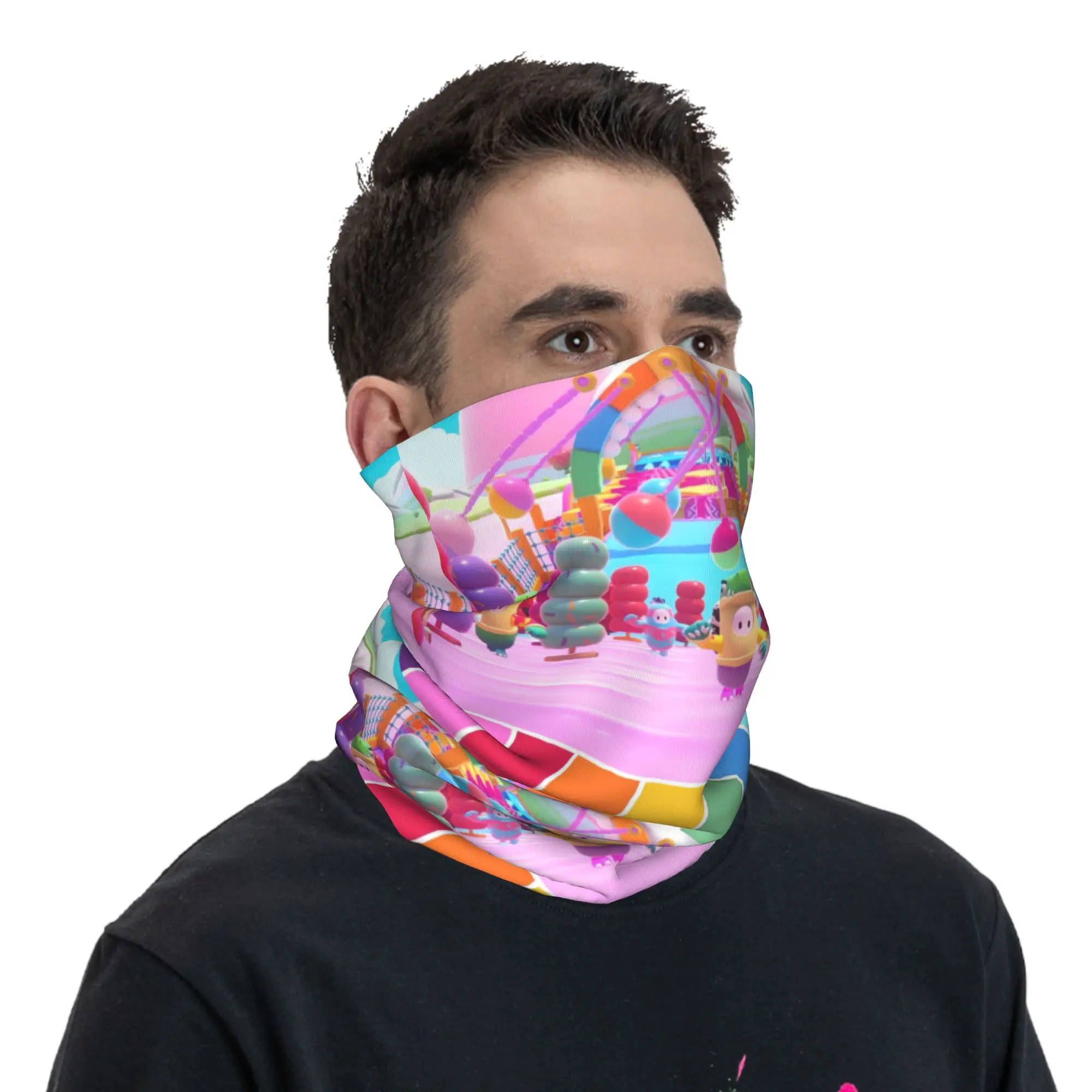 مخصص سقوط الرجال لعبة فيديو باندانا الرقبة الجراب الأشعة فوق البنفسجية حماية الوجه وشاح غطاء الرجال النساء معركة رويال أغطية الرأس أنبوب بالاكلافا #5