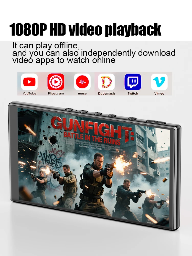 Famue mp4 player portátil mp3 player android 13 câmera de 13 megapixels 4g + 32g 4.3 polegadas tela ips bluetooth 5.0 presentes para estudantes