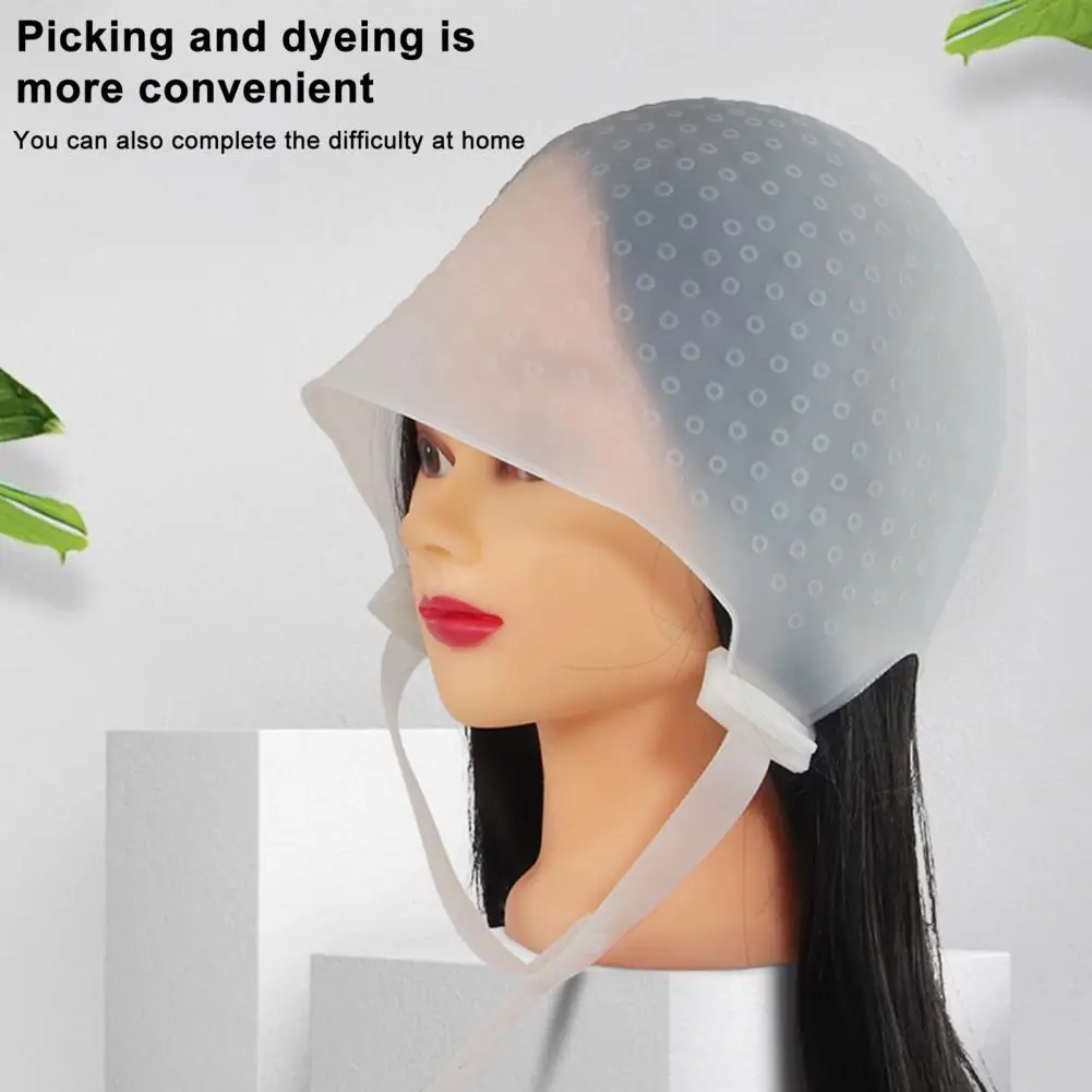 

Flexible Holes Comfortable Oil Treatment Hair Highlight Hat Easy to Clean Hair Highlighting Hat Hairdressing Supplies