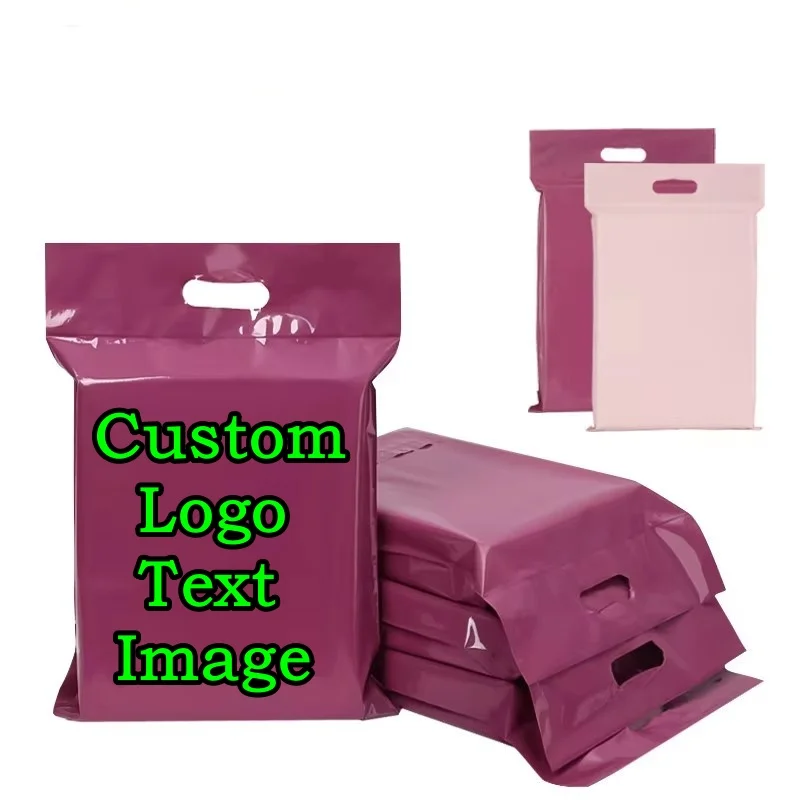 50PCS Thick Blank Tote Express Courier Self-Sealing Bag DIY Logo Portable Plastic Poly Envelope Shoes Box Gifts Mailing Pouches