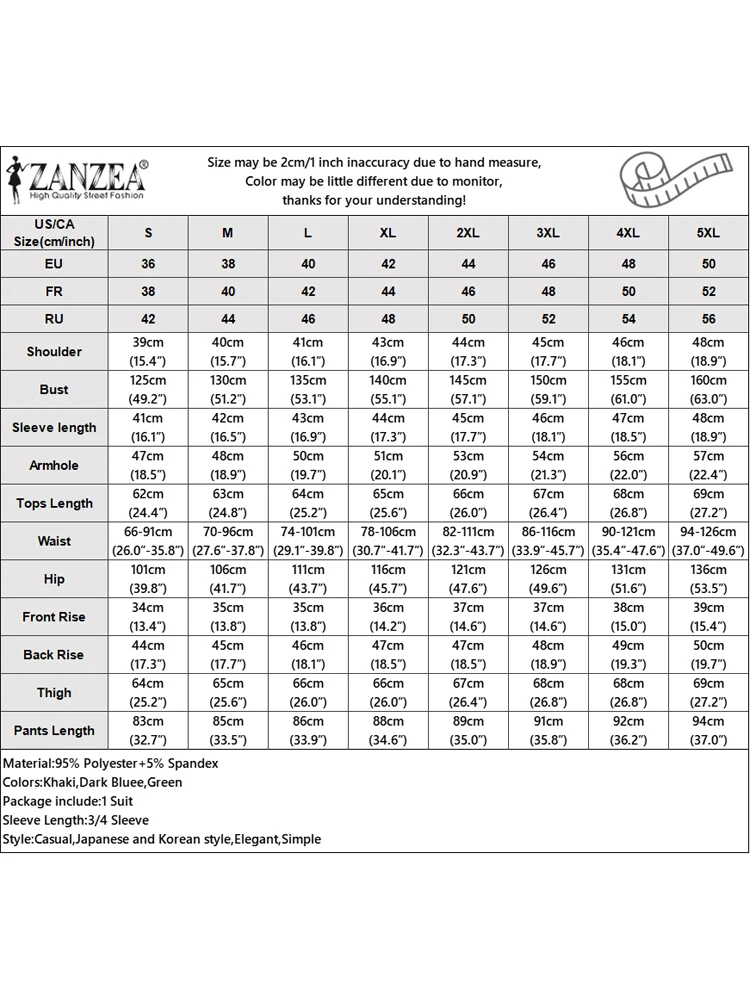 الخريف مطابقة مجموعات ZANZEA النساء بانت مجموعات قطعتين وتتسابق 2025 موضة الخفافيش كم بلايز عادية الصلبة فضفاض السراويل كبيرة الحجم