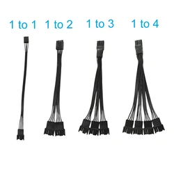 Câble adaptateur de refroidissement de ventilateur, 3 broches, 4 broches, Y, répartiteur femelle vers 2/3/4, carte mère CPU PWM, hub de ventilateur, boîtier PC, câble d'extension