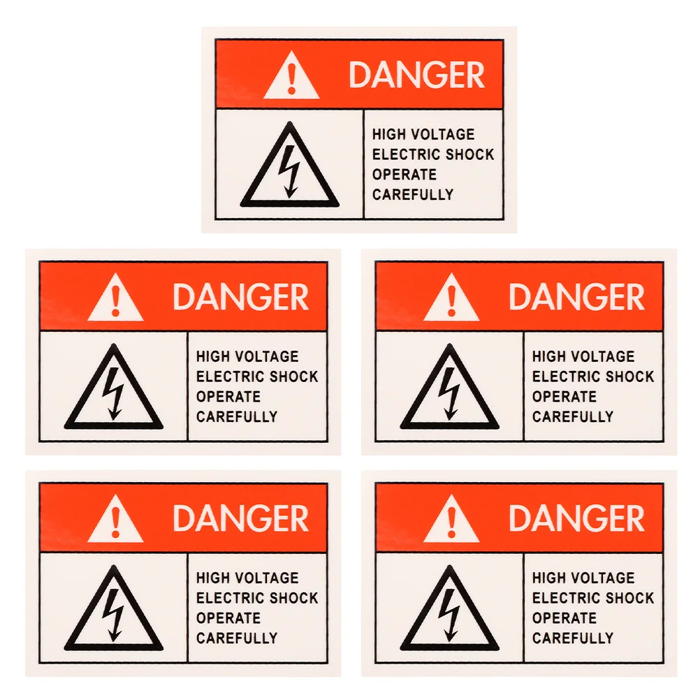 

5Pcs Electrical Danger Warning Stickers Oil Paper Anti Electric Shock Safety Signage High Visibility Labels for Factories