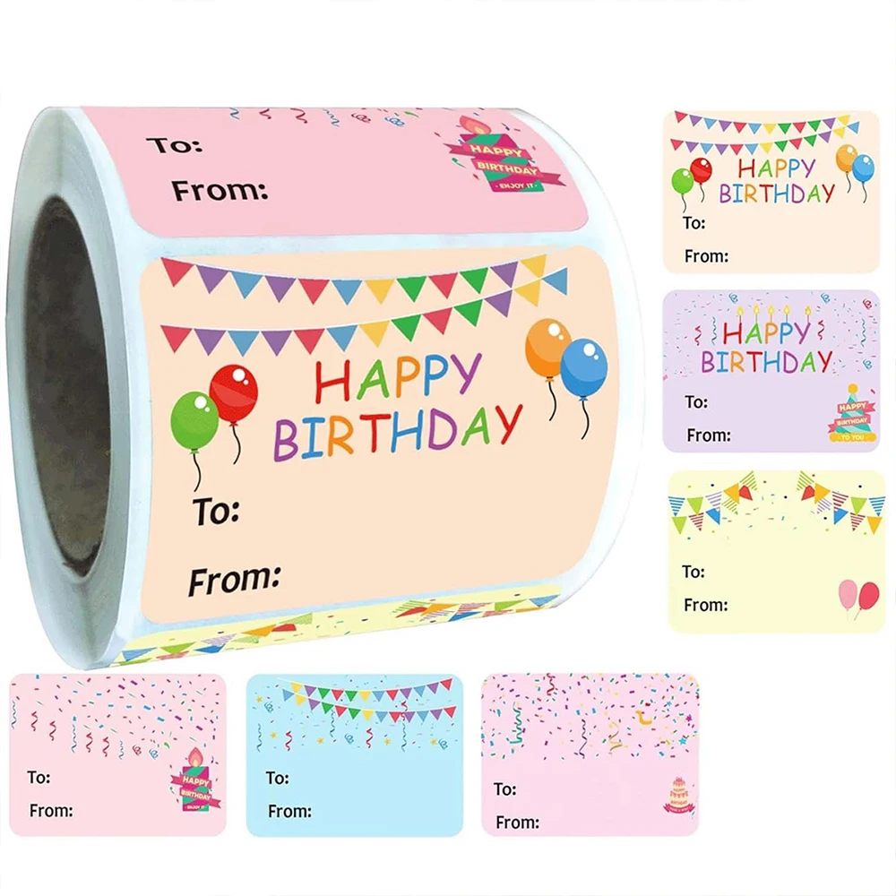 Geschenkanhänger zum Geburtstag, bunte Namensschilder, Aufkleber, Partygeschenke, Pakete, Siegel, Weihnachtsgeschenkbox, Beutel, Verpackungsetiketten