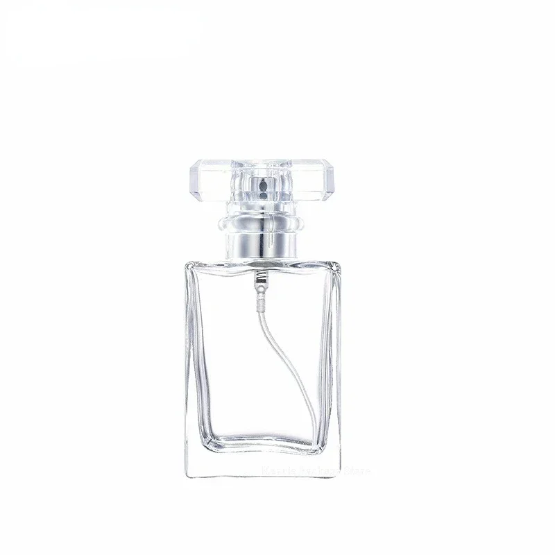 30ml Perfume Separate Bottle 50ml Square Clear Portable Black Lid Frosted Pressed Fine Spray 100ml Glass Aromatherapy Bottle
