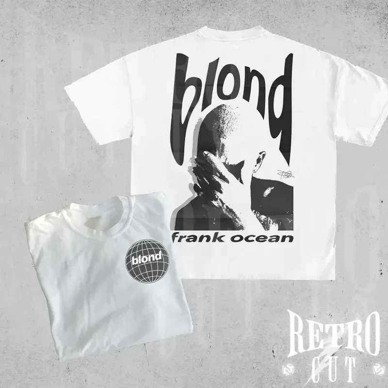 Rapper Frank Retro Graphic T Shirt Men's Hip Hop Ocean Album Clothing T-Shirts Y2k Unisex Blond Fashion Oversized Cotton T-shirt