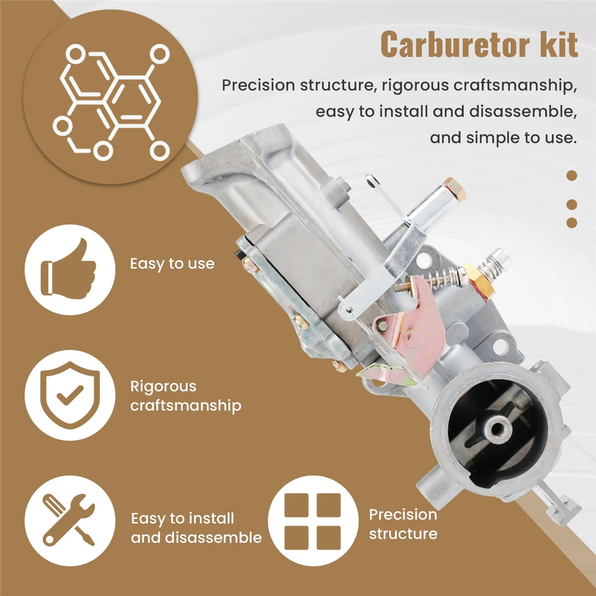 Carburetor Carb Kit Replacement for 299437 297599 Fit for Briggs & Stratton 135200 130200 100200 4-Cycle Small Engines G