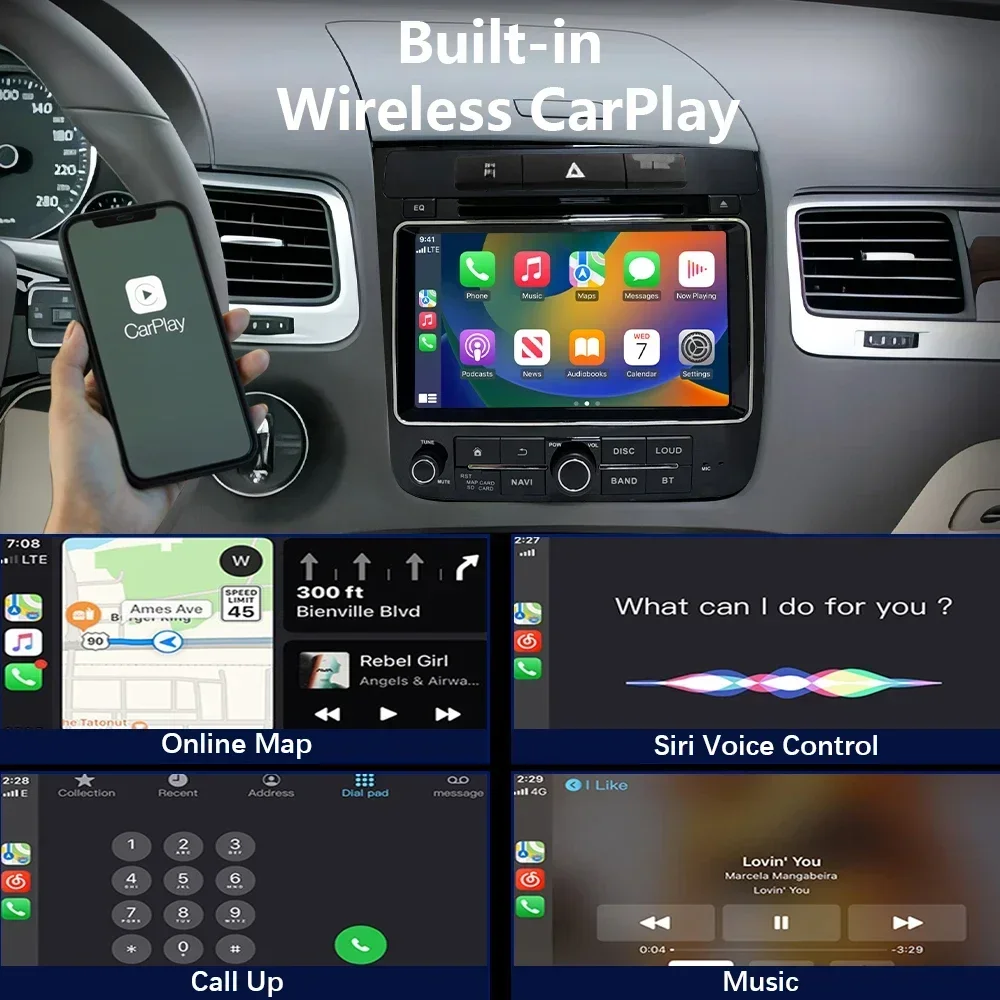CHSTEK Car Radio 12+256g Android 13 Carplay for Volkswagen VW Touareg 7P 2010-2018 Navigation Player 4G Qualcomm GPS Auto Stereo