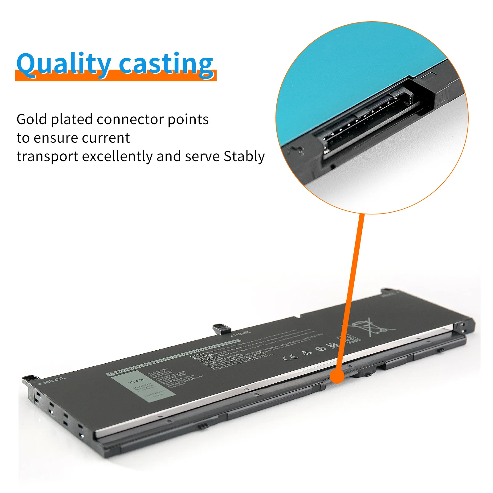 95WH PKWVM – bateria do laptopa, kompatybilna z modelami DELL Precision 7550, 7560, 7750, 7760, seria P44E, P93F, C903V, CR72X, 17C06, 0CR72X. — zdjęcie produktu 4