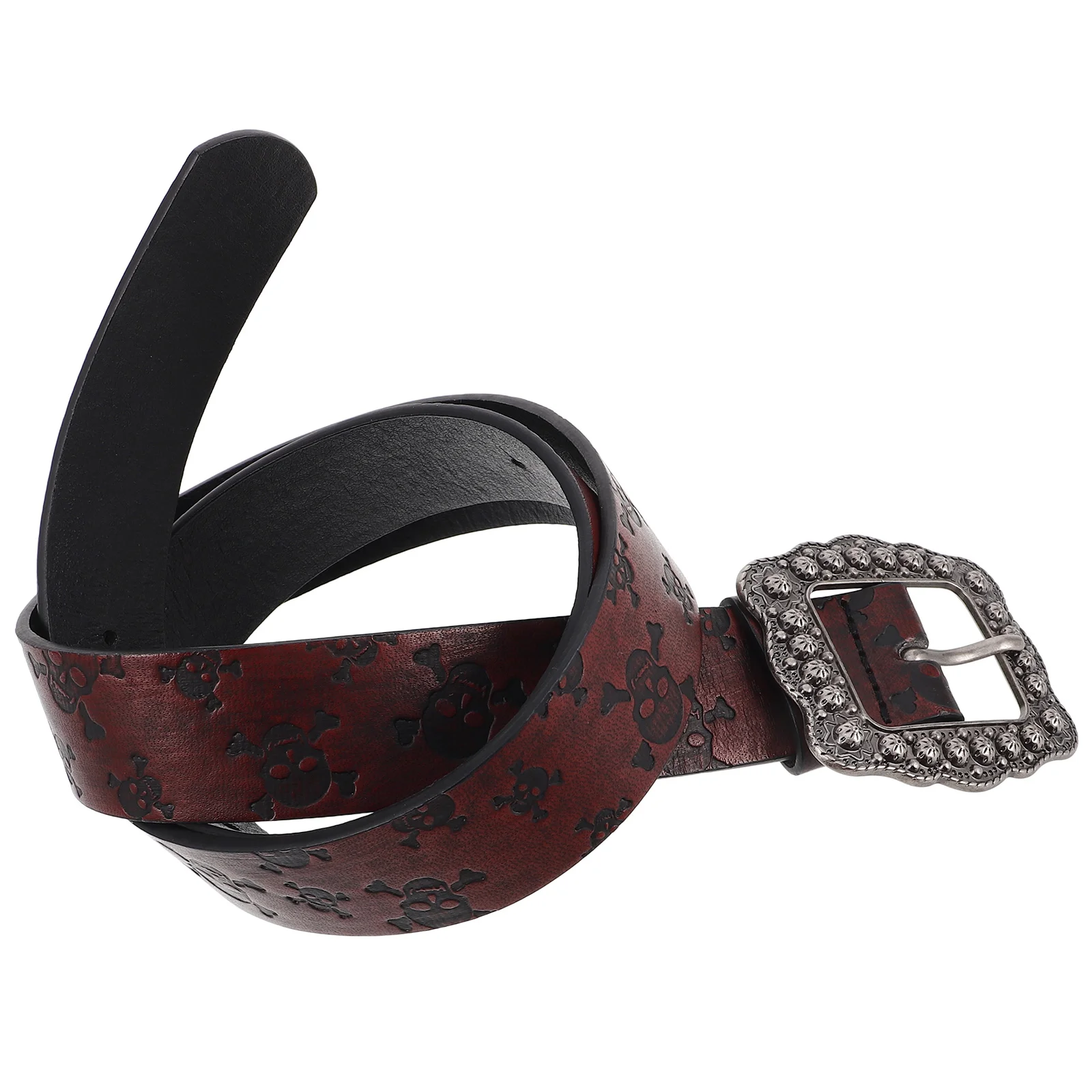

Women's Embossed Belt Western Style Ladies' Belt Vintage Ladies Western Belt Ideal for Jean Dresses and Pants Dark Red