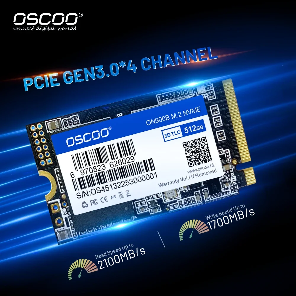 Imagem -02 - Oscoo-memória Flash Integrada 1tb M.2 2242 Pcie 3.0 Ssd até 2100 Mbps Nvme 3d Tlc Nand Adequado para Laptop Desktop