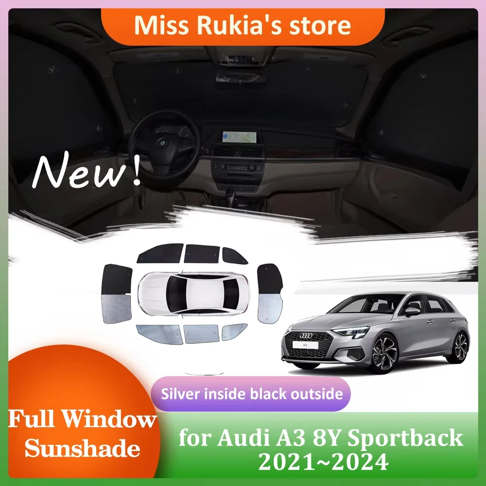 

Автомобильные солнцезащитные козырьки для Audi A3 8Y Sportback 2021 ~ 2024 2022 на крыше, солнцезащитный козырек на лобовое стекло, занавеска на крыше, аксессуары