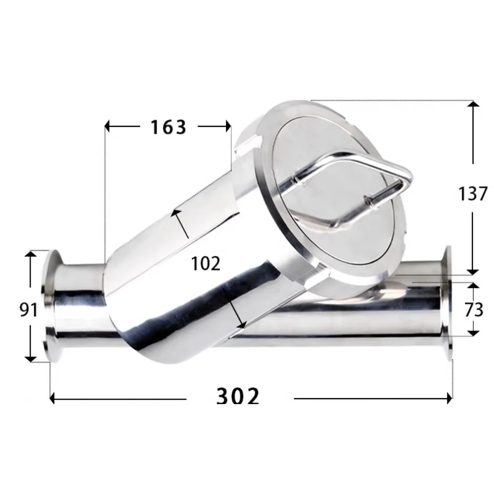

Труба 76 мм, наружный диаметр 3 дюйма, наконечник Tri Clamp, 91 мм, SUS304/316, нержавеющая сталь, санитарный Y-образный сетчатый фильтр, клапан для домашнего пивоварения