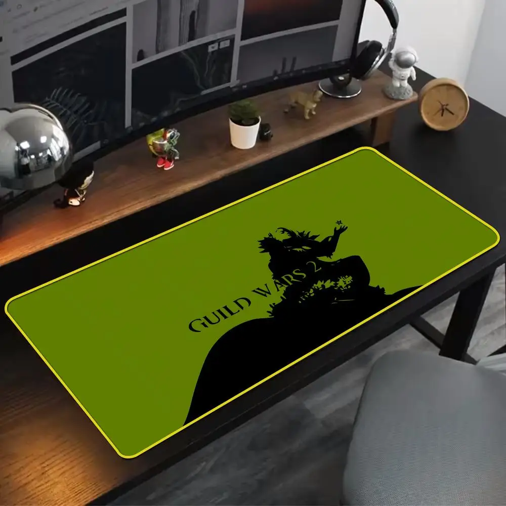 Cool G-Guild wars 2 Mouse Pad 90x40cm Colorful Lock Edge Pure Natural Rubber Desktop Anti slip Large Mouse Pad